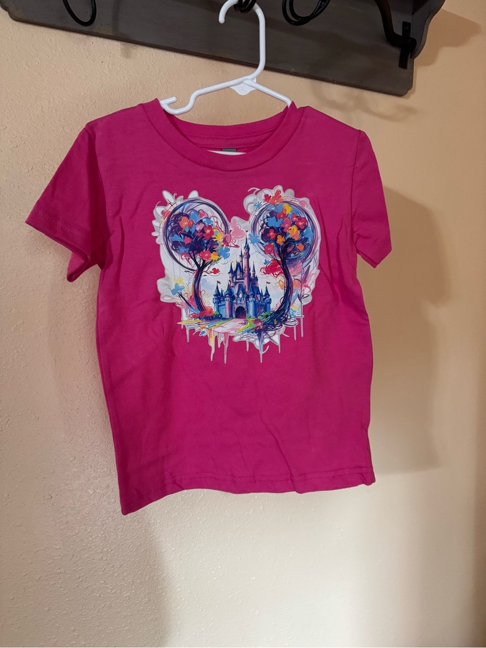 Gildan Hot Pink Graphic Castle Heart Tee - Short Sleeve